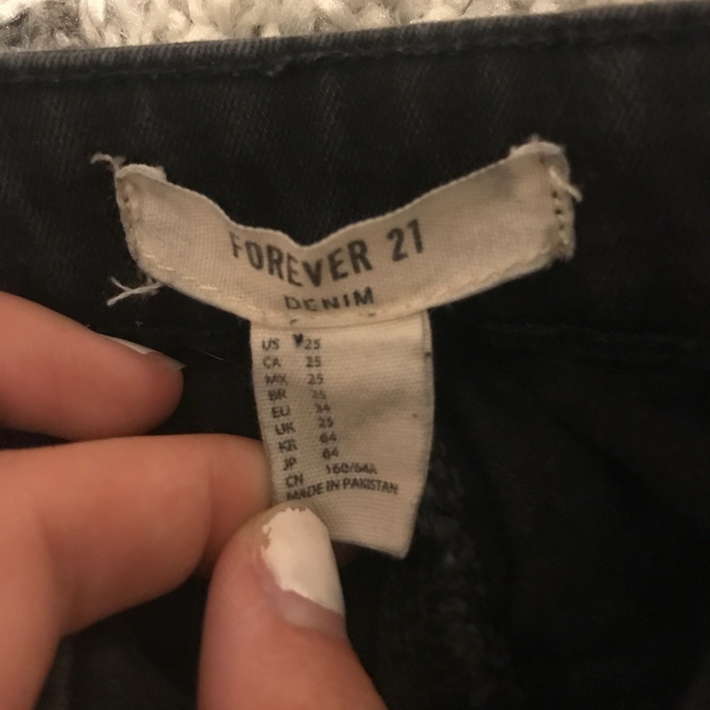 forever 21 high rise black jeans - Picture 2 of 3